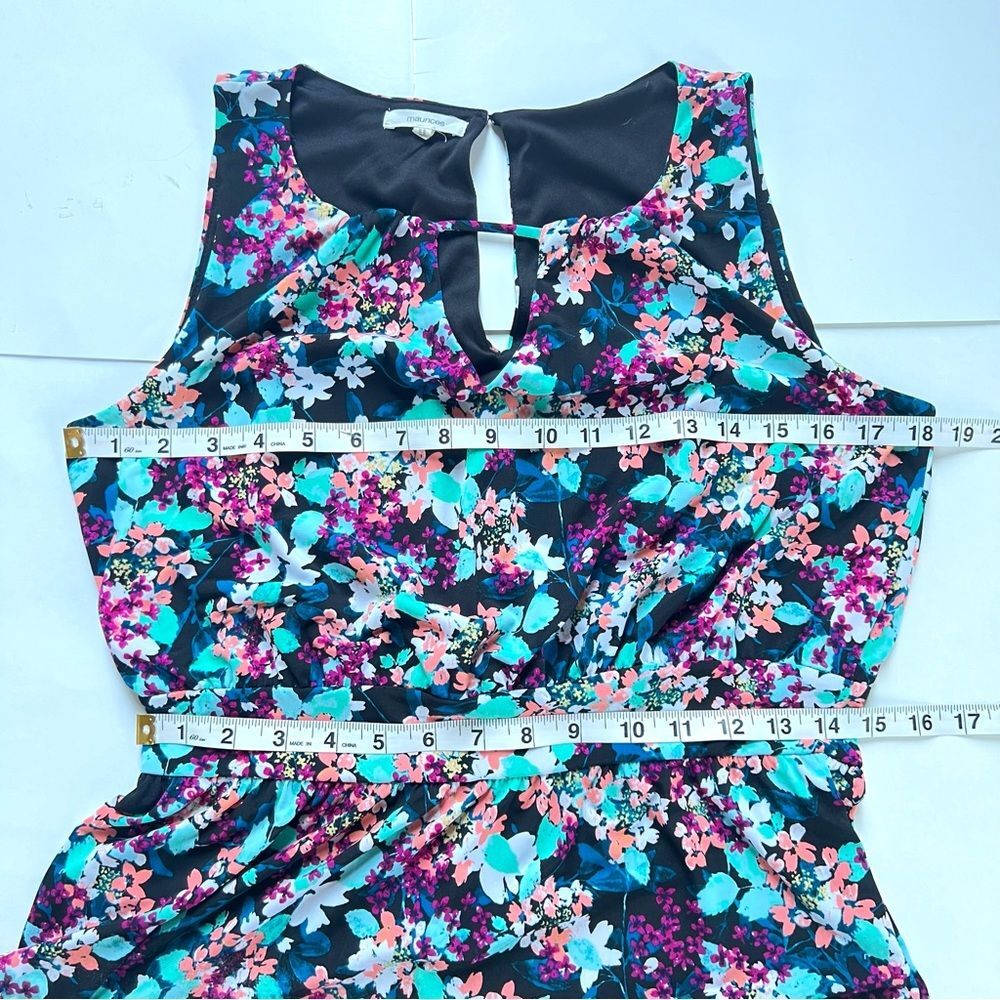 Maurices Sleeveless Summer Floral Keyhole Neck Dress Size M - Picture 11 of 11